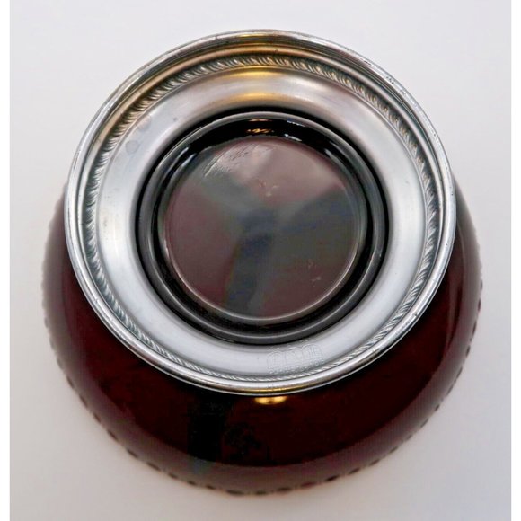 Vintage Farber Brothers Krome Kraft Amethyst Glass 3 Section Candy Relish Dish - Picture 4 of 5